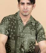 Green printed crepe indo-western-dresses