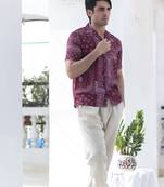 Brown printed crepe indo-western-dresses