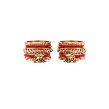 Traditional Shining Bangle Jhumki Bangle Set For Two Hands By Orange 3