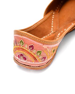 Peach Pastel Embroidered Women Juttis 3