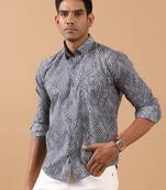 Blue printed cotton indo-western-dresses