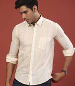 White printed cotton indo-western-dresses