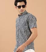 Blue printed cotton indo-western-dresses