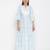 Sew You Soon Blue White Strips Printed Long Mexi Dress