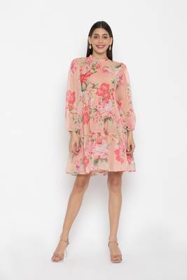 Sew You Soon Pink Floral Layered Dress 1