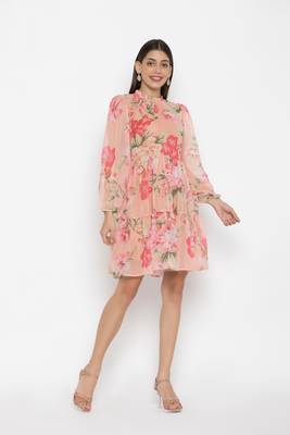 Sew You Soon Pink Floral Layered Dress 2