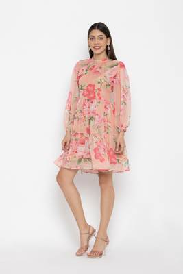 Sew You Soon Pink Floral Layered Dress 5