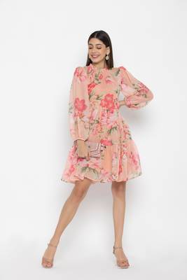 Sew You Soon Pink Floral Layered Dress 6