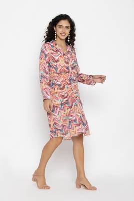 Sew You Soon Multicolor Zizag Print Dress 5
