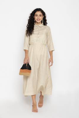 Sew You Soon Cream Fit & Flare Maxi Dress 6