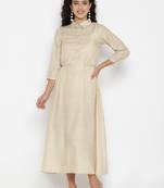 Sew You Soon Cream Fit & Flare Maxi Dress