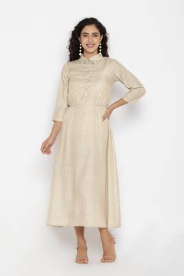 Sew You Soon Cream Fit & Flare Maxi Dress 1