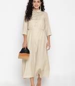 Sew You Soon Cream Fit & Flare Maxi Dress