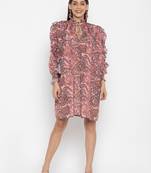 Sew You Soon Paisley Printed Ruffle Dress
