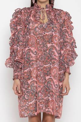 Sew You Soon Paisley Printed Ruffle Dress 4