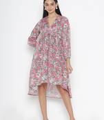 Sew You Soon Multicolor Floral Print Leheriya Dress