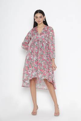 Sew You Soon Multicolor Floral Print Leheriya Dress 1