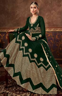 Dark Green Georgette Anarkali Salwar Kameez 3