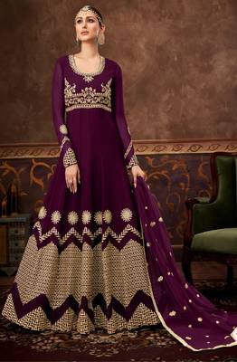 Wine Georgette Anarkali Salwar Kameez 2