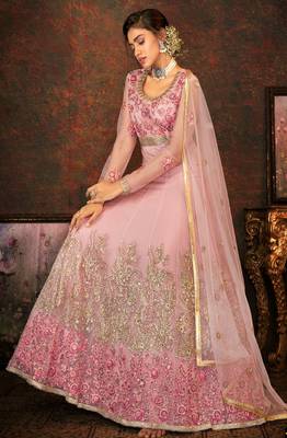 Baby Pink Net Anarkali Salwar Kameez 2