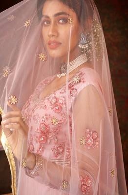 Baby Pink Net Anarkali Salwar Kameez 4
