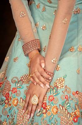 Turquoise Net Anarkali Salwar Kameez 4