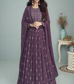 Purple Georgette Embroidered Anarkali Salwar Kameez