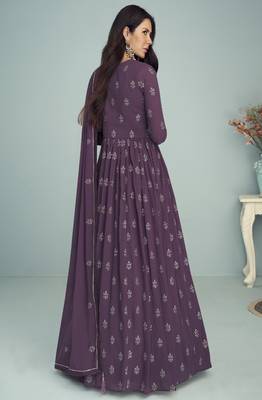 Purple Georgette Embroidered Anarkali Salwar Kameez 2
