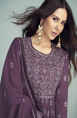Purple Georgette Embroidered Anarkali Salwar Kameez 3