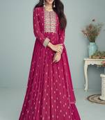 Rani Pink Georgette Embroidered Anarkali Salwar Kameez