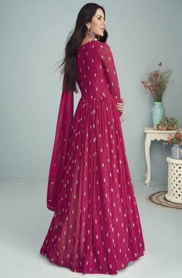 Rani Pink Georgette Embroidered Anarkali Salwar Kameez 2