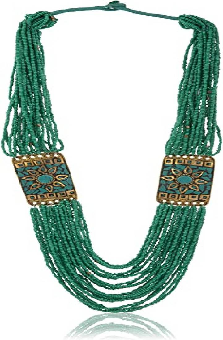 Rabarikaa Pearls Jewellery Design Set Meenakari Work Women and Girls with Earring (Green)