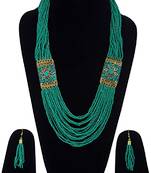 Rabarikaa Pearls Jewellery Design Set Meenakari Work Women and Girls with Earring (Green)