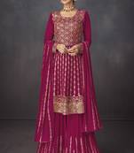 Rani Pink Georgette Embroidered Pakistani Salwar Kameez