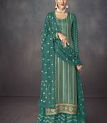 Sea Green Georgette Embroidered Pakistani Salwar Kameez