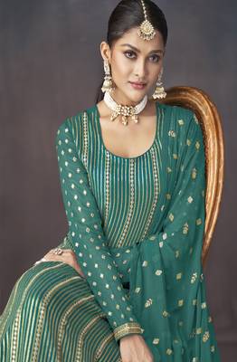 Sea Green Georgette Embroidered Pakistani Salwar Kameez 2
