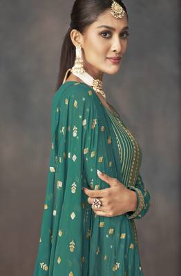 Sea Green Georgette Embroidered Pakistani Salwar Kameez 3