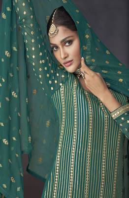 Sea Green Georgette Embroidered Pakistani Salwar Kameez 4