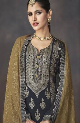 Black Georgette Embroidered Pakistani Salwar Kameez 2