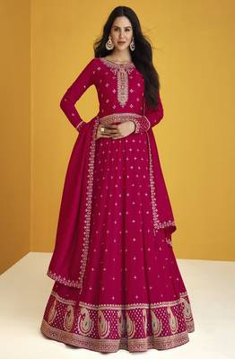  Sonam Bajwa Rani Pink Georgette Embroidered Anarkali Salwar Kameez 2