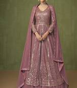 Onion Pink Georgette Embroidered Pakistani Salwar Kameez