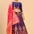 Blue jacquard jacquard semi stitched lehenga