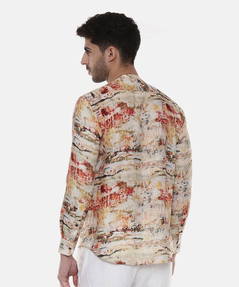 Abstract Linen Printed Shirt