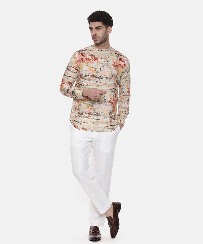 Abstract Linen Printed Shirt