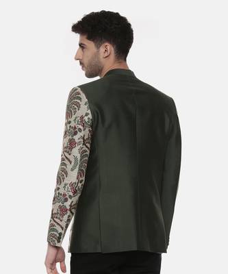 Classic Cotton Green Printed Bandhgala 6