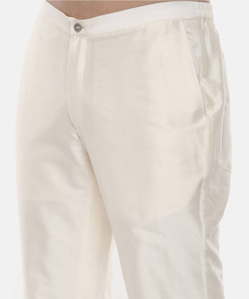 Red Silk Cotton Kurta Set