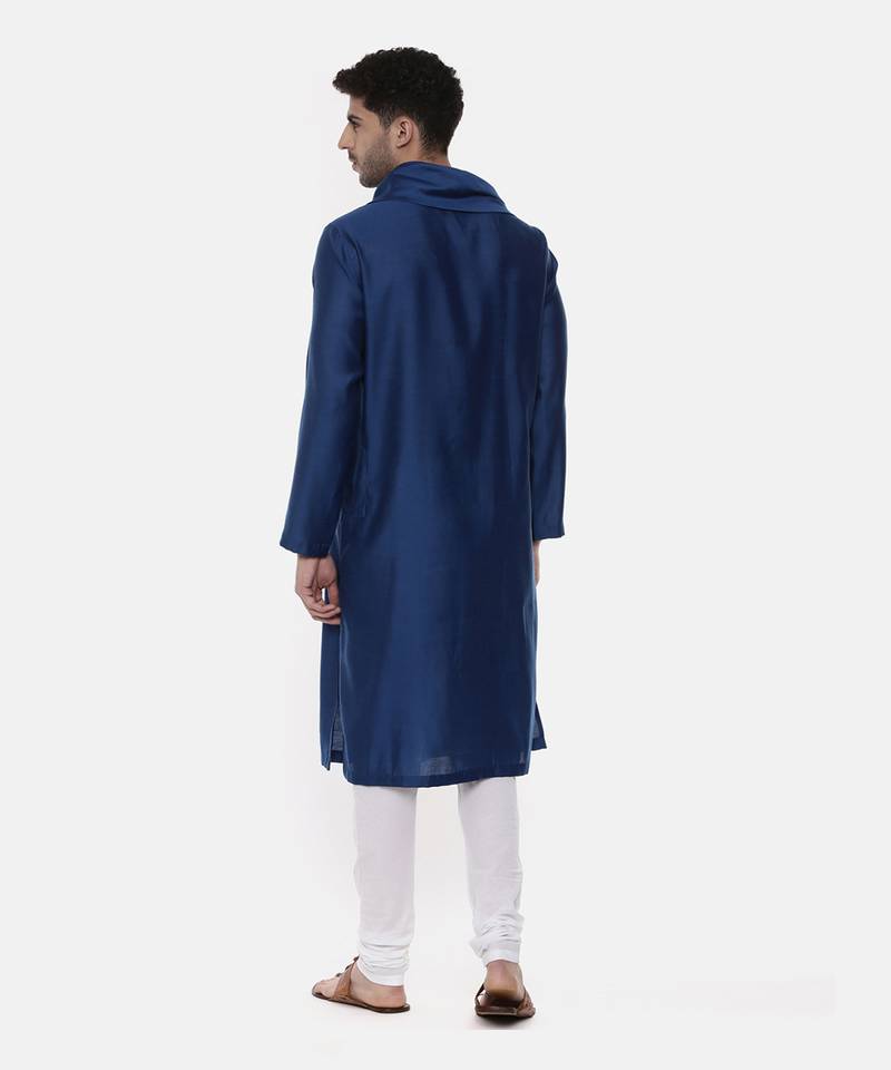 Blue Koul Linen Silk Kurta