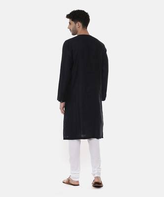 Green Blue Printed Linen Kurta 5