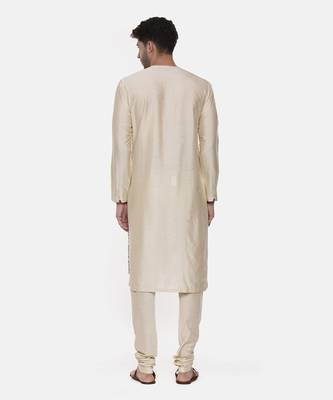 Beige Silk Printed Kurta 5