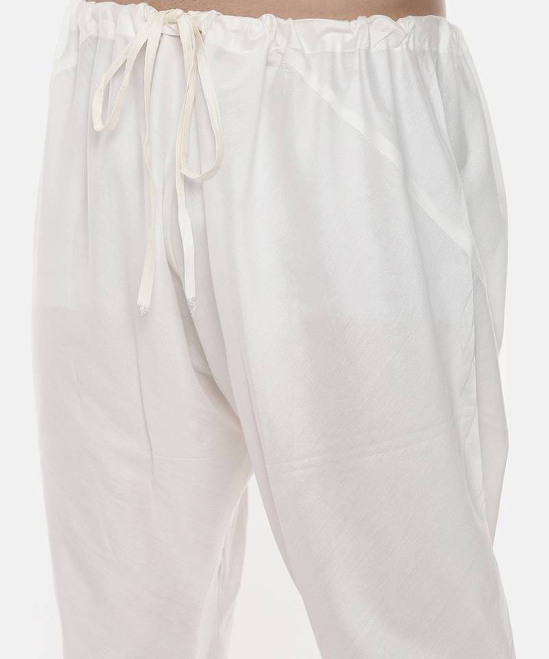 Yellow Ivory Embroidered Silk Kurta